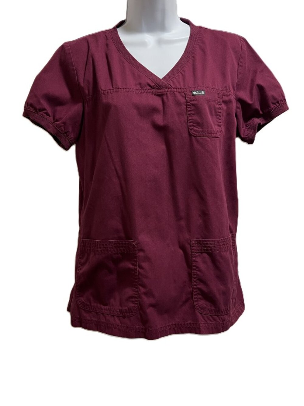 Utility Medical Koi Classics Nicole Scrub Top #247 Wine Pullover Women's Med